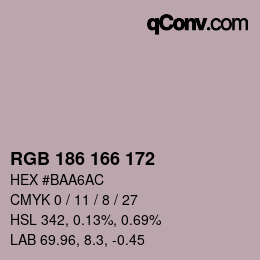 Color code: RGB 186 166 172 | qconv.com