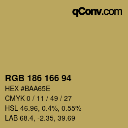 Code couleur: RGB 186 166 94 | qconv.com