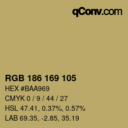 カラーコード: RGB 186 169 105 | qconv.com