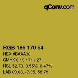 Código de color: RGB 186 170 54 | qconv.com