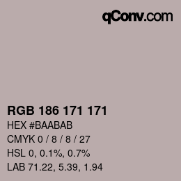 Color code: RGB 186 171 171 | qconv.com