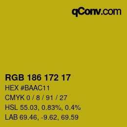 Color code: RGB 186 172 17 | qconv.com