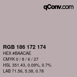 Color code: RGB 186 172 174 | qconv.com