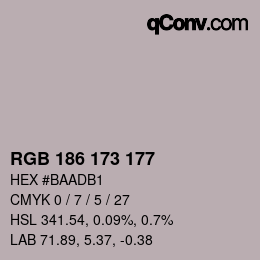 Code couleur: RGB 186 173 177 | qconv.com