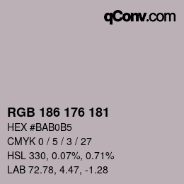カラーコード: RGB 186 176 181 | qconv.com