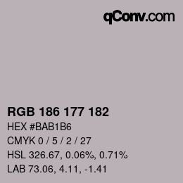 Farbcode: RGB 186 177 182 | qconv.com
