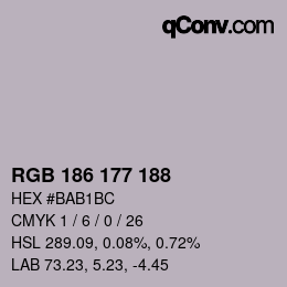 Farbcode: RGB 186 177 188 | qconv.com