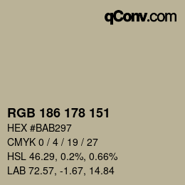 カラーコード: RGB 186 178 151 | qconv.com
