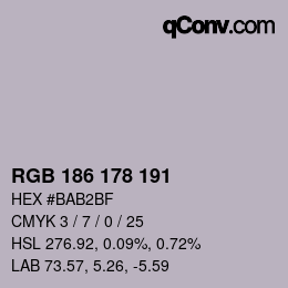 Color code: RGB 186 178 191 | qconv.com