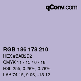 Color code: RGB 186 178 210 | qconv.com