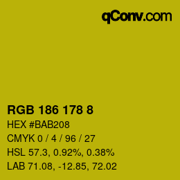 Farbcode: RGB 186 178 8 | qconv.com
