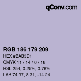 Farbcode: RGB 186 179 209 | qconv.com