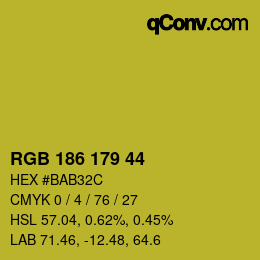 Color code: RGB 186 179 44 | qconv.com