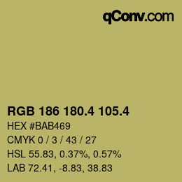 カラーコード: RGB 186 180.4 105.4 | qconv.com