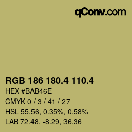 カラーコード: RGB 186 180.4 110.4 | qconv.com