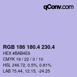 カラーコード: RGB 186 180.4 230.4 | qconv.com
