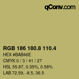 カラーコード: RGB 186 180.8 110.4 | qconv.com