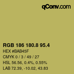 カラーコード: RGB 186 180.8 95.4 | qconv.com