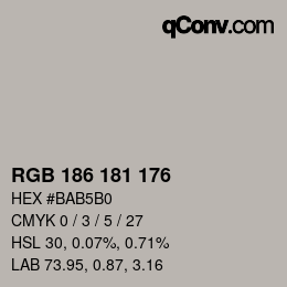 Code couleur: RGB 186 181 176 | qconv.com
