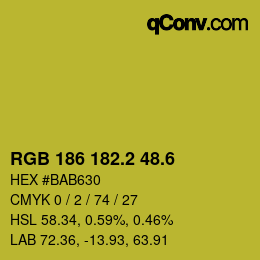 カラーコード: RGB 186 182.2 48.6 | qconv.com