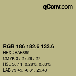 カラーコード: RGB 186 182.6 133.6 | qconv.com