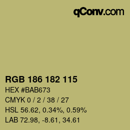 颜色代码: RGB 186 182 115 | qconv.com