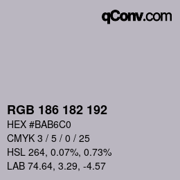 Farbcode: RGB 186 182 192 | qconv.com