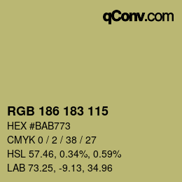 颜色代码: RGB 186 183 115 | qconv.com