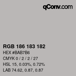 Código de color: RGB 186 183 182 | qconv.com