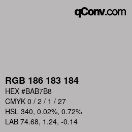 Color code: RGB 186 183 184 | qconv.com