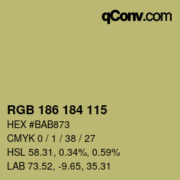 颜色代码: RGB 186 184 115 | qconv.com