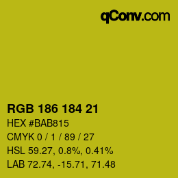 カラーコード: RGB 186 184 21 | qconv.com