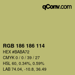 Color code: RGB 186 186 114 | qconv.com