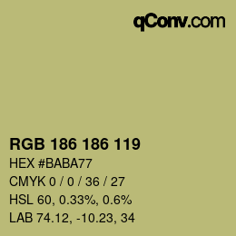 Color code: RGB 186 186 119 | qconv.com