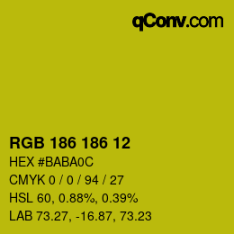 Color code: RGB 186 186 12 | qconv.com