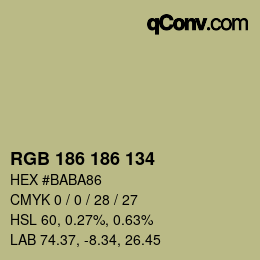 Color code: RGB 186 186 134 | qconv.com