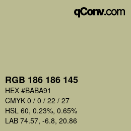 Color code: RGB 186 186 145 | qconv.com