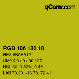 Color code: RGB 186 186 18 | qconv.com