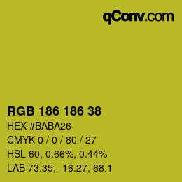 Color code: RGB 186 186 38 | qconv.com