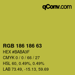 Color code: RGB 186 186 63 | qconv.com