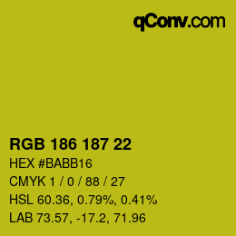 Color code: RGB 186 187 22 | qconv.com