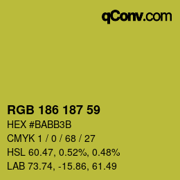 Color code: RGB 186 187 59 | qconv.com