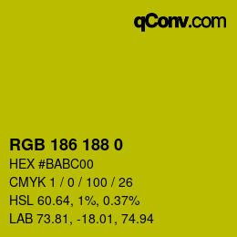 Color code: RGB 186 188 0 | qconv.com