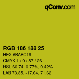 Color code: RGB 186 188 25 | qconv.com