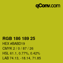 カラーコード: RGB 186 189 25 | qconv.com