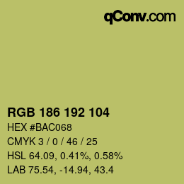 颜色代码: RGB 186 192 104 | qconv.com