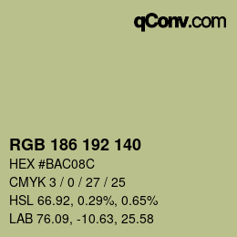 颜色代码: RGB 186 192 140 | qconv.com