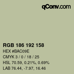 カラーコード: RGB 186 192 158 | qconv.com