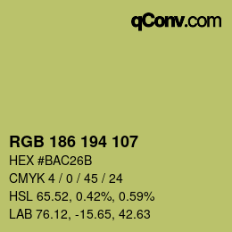 Color code: RGB 186 194 107 | qconv.com