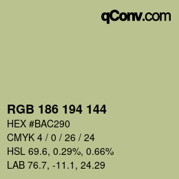 カラーコード: RGB 186 194 144 | qconv.com